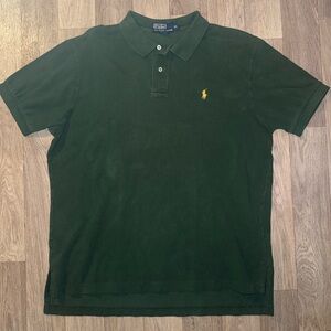 Polo by Ralph Lauren Men's XL Dark Green Polo Shirt Yellow Pony